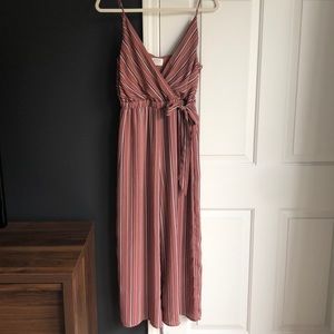 Wrap Front Striped Jumpsuit